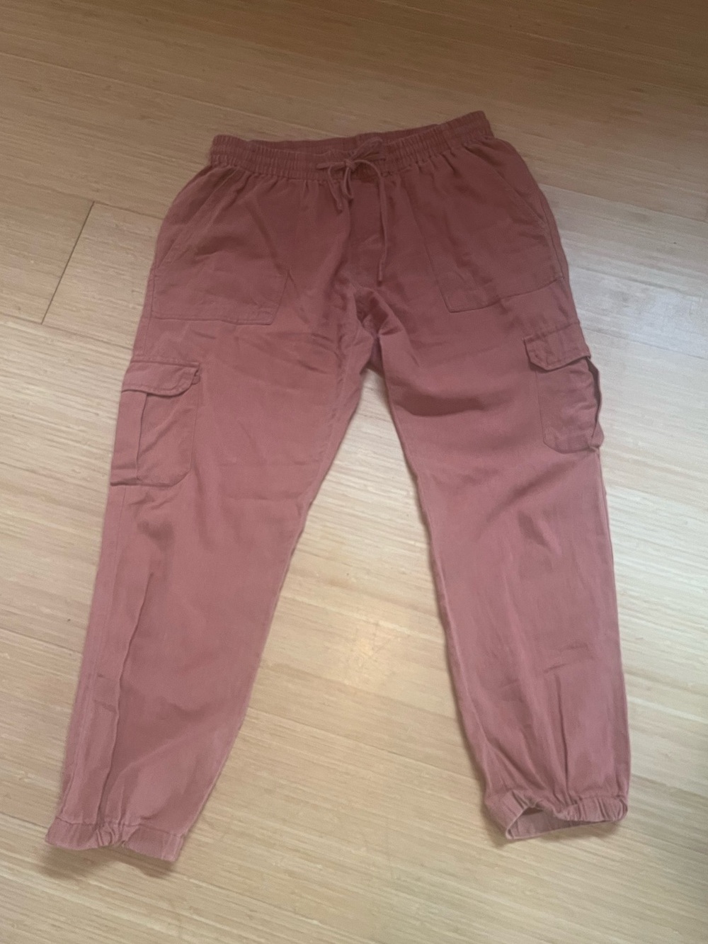 Just Living Women’s Cargo Jogger Pants in Rust Orange